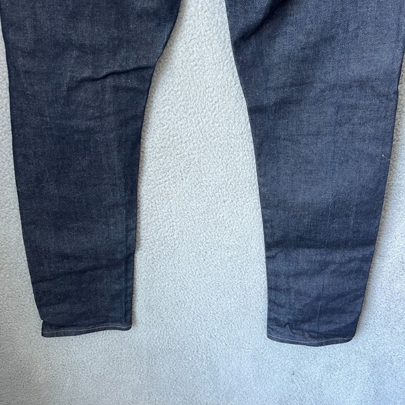 Uniqlo Jeans Mens 36x32 Blue Dark Wash Slim Straight Leg‎ Kaihara Selvedge - Picture 11 of 14